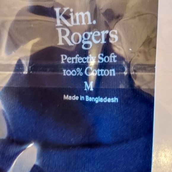 Kim Rogers Patriotic Navy Star Yoke Red/White Stripe Bottom Tee Size M NWT - Picture 3 of 4